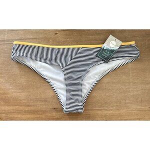 Eidon Womens Rebel Bikini Bottom Swimwear Navy Blue Stripe Size M  NEW